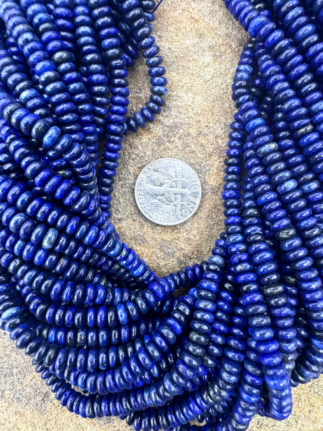 Lapis Lazuli 4mm Rondelle 15.5 Inch Strand - Lapis Lazuli
