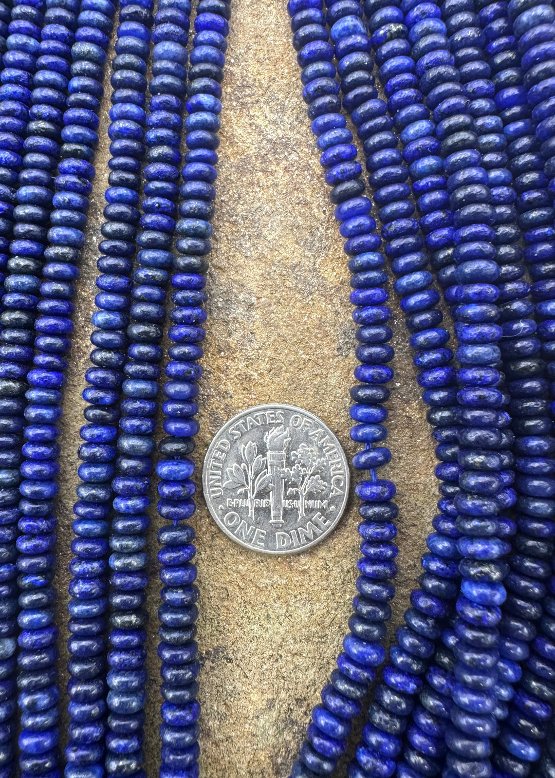 Lapis Lazuli 4mm Rondelle 15.5 Inch Strand - Lapis Lazuli