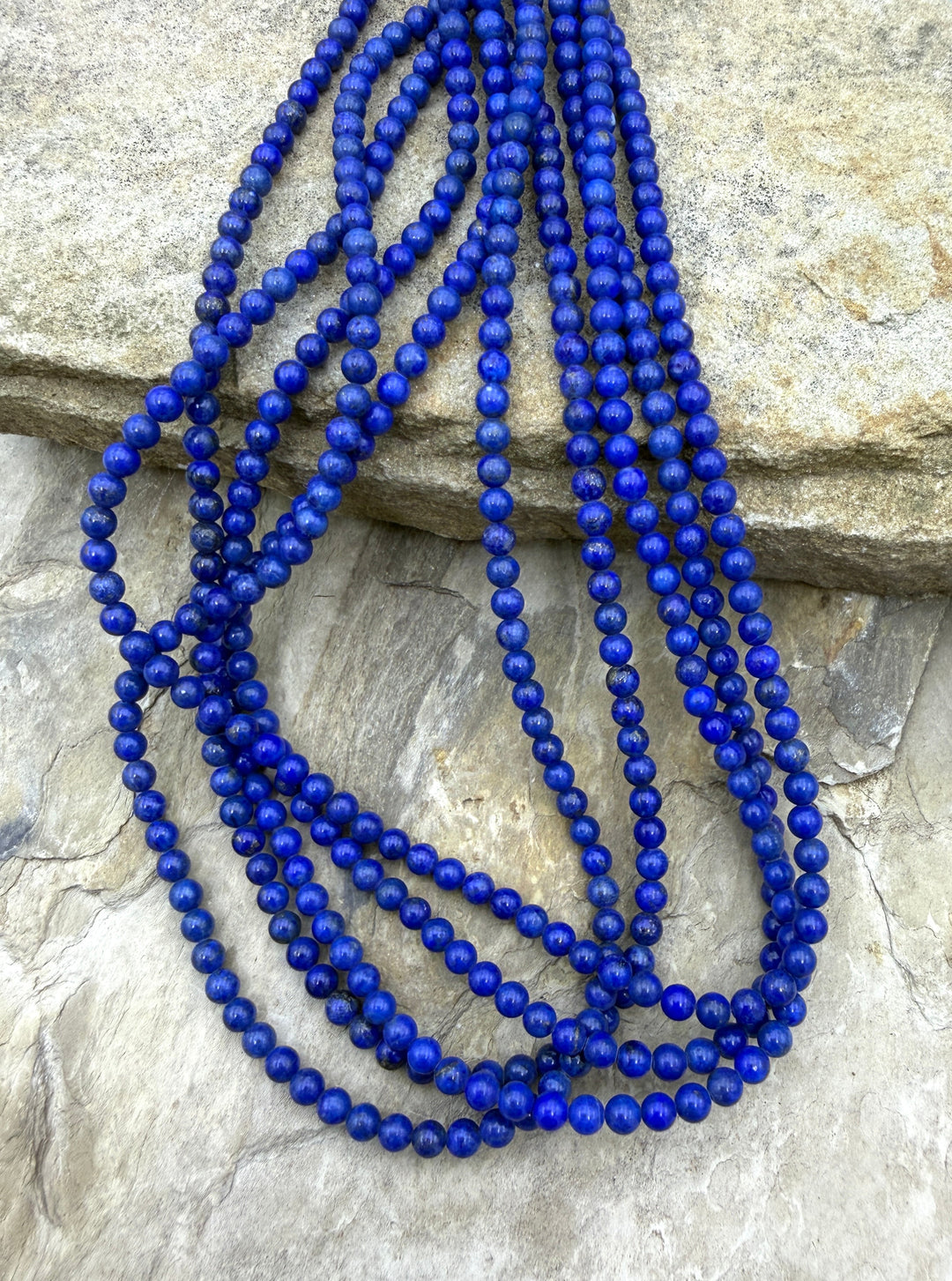 Lapis Lazuli 4mm Round 15.5 Inch Strand - Lapis Lazuli