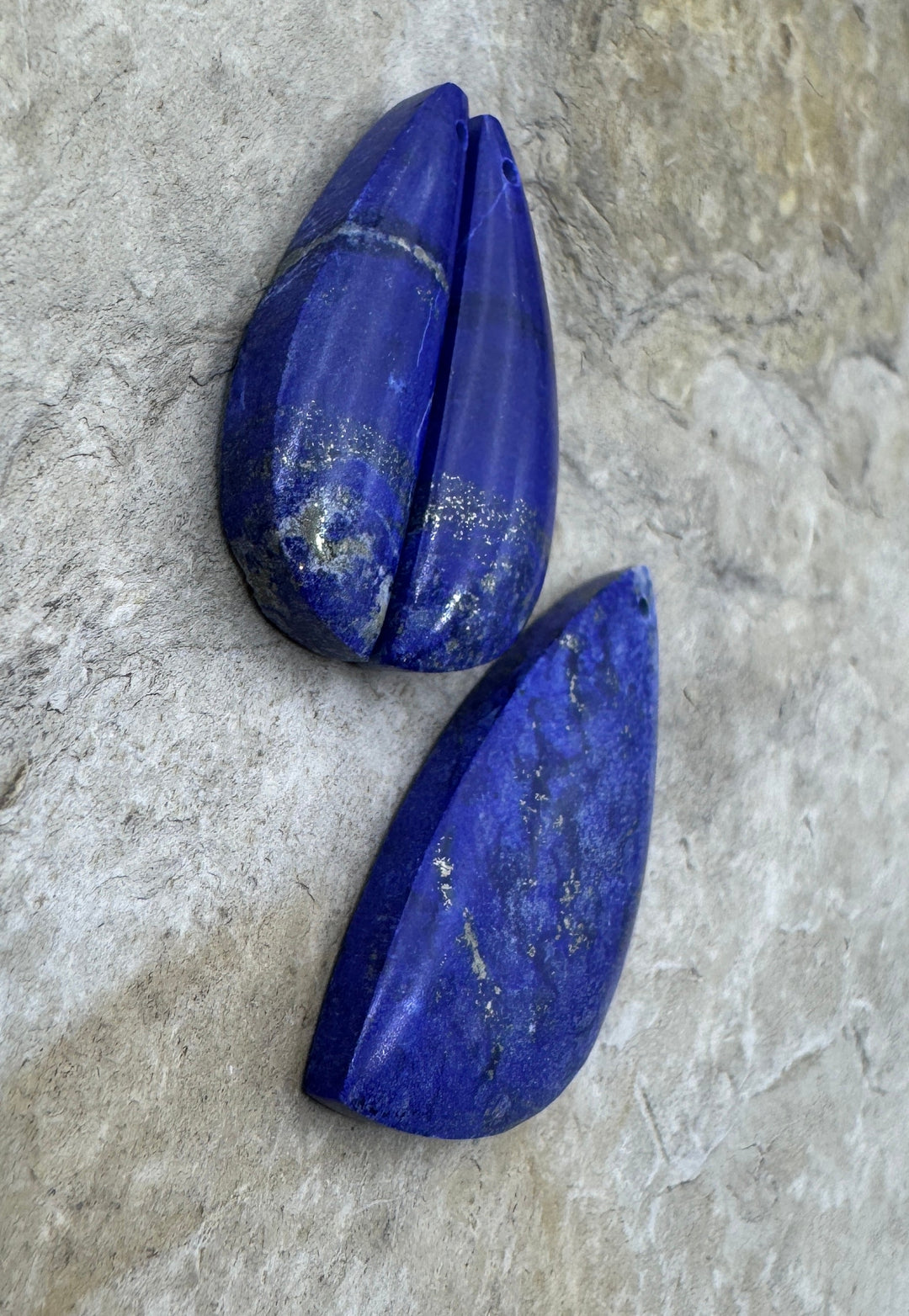 Lapis Lazuli Focal Pendant and Earring Slab Bead Set 3