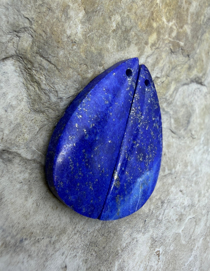 Lapis Lazuli Matching Earring Slab Bead Pair 11x27mm