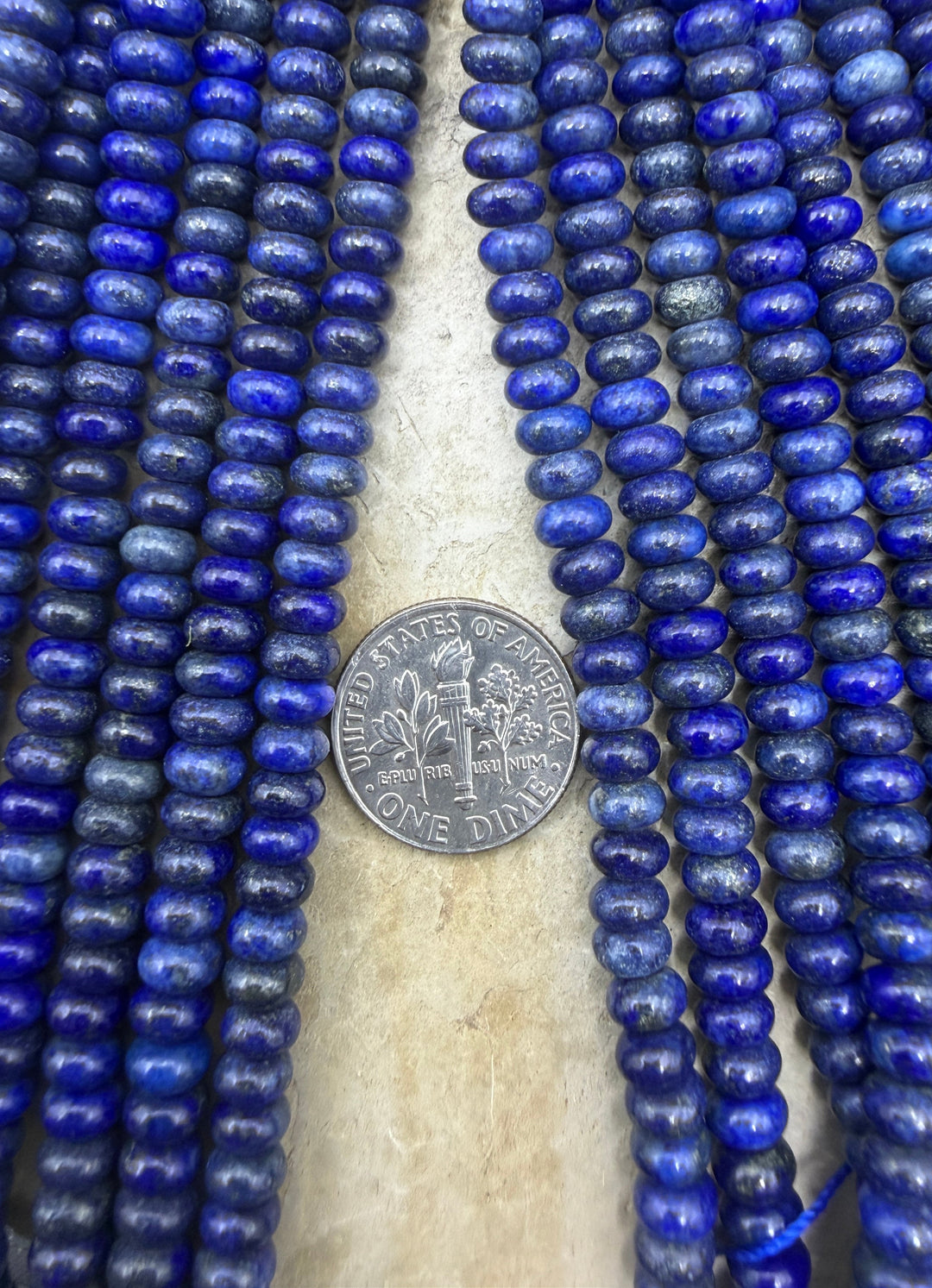 Lapis Lazuli with Pyrite 5x3mm Rondelle Beads 15.5inch