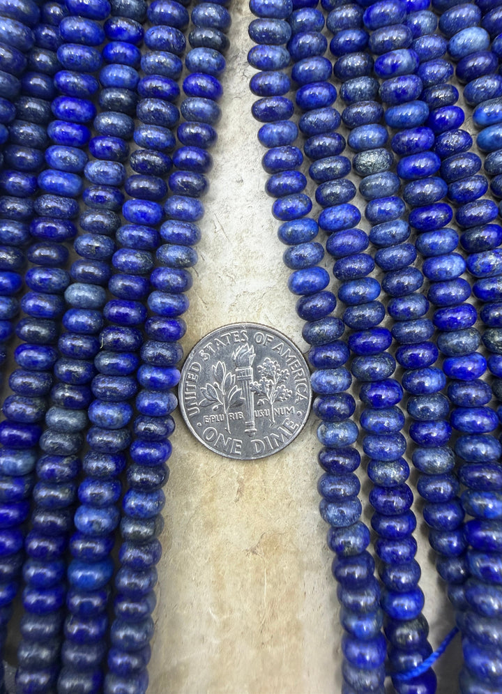 Lapis Lazuli with Pyrite 5x3mm Rondelle Beads 15.5inch