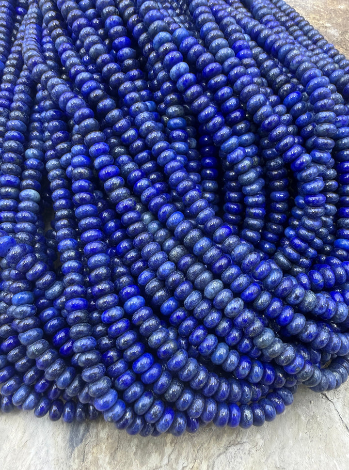 Lapis Lazuli with Pyrite 5x3mm Rondelle Beads 15.5inch
