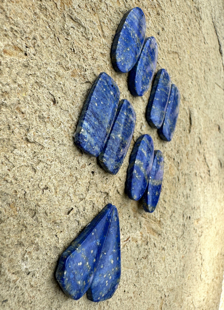Lapis Lazuli with Pyrite Earring Pair Slab Beads (select