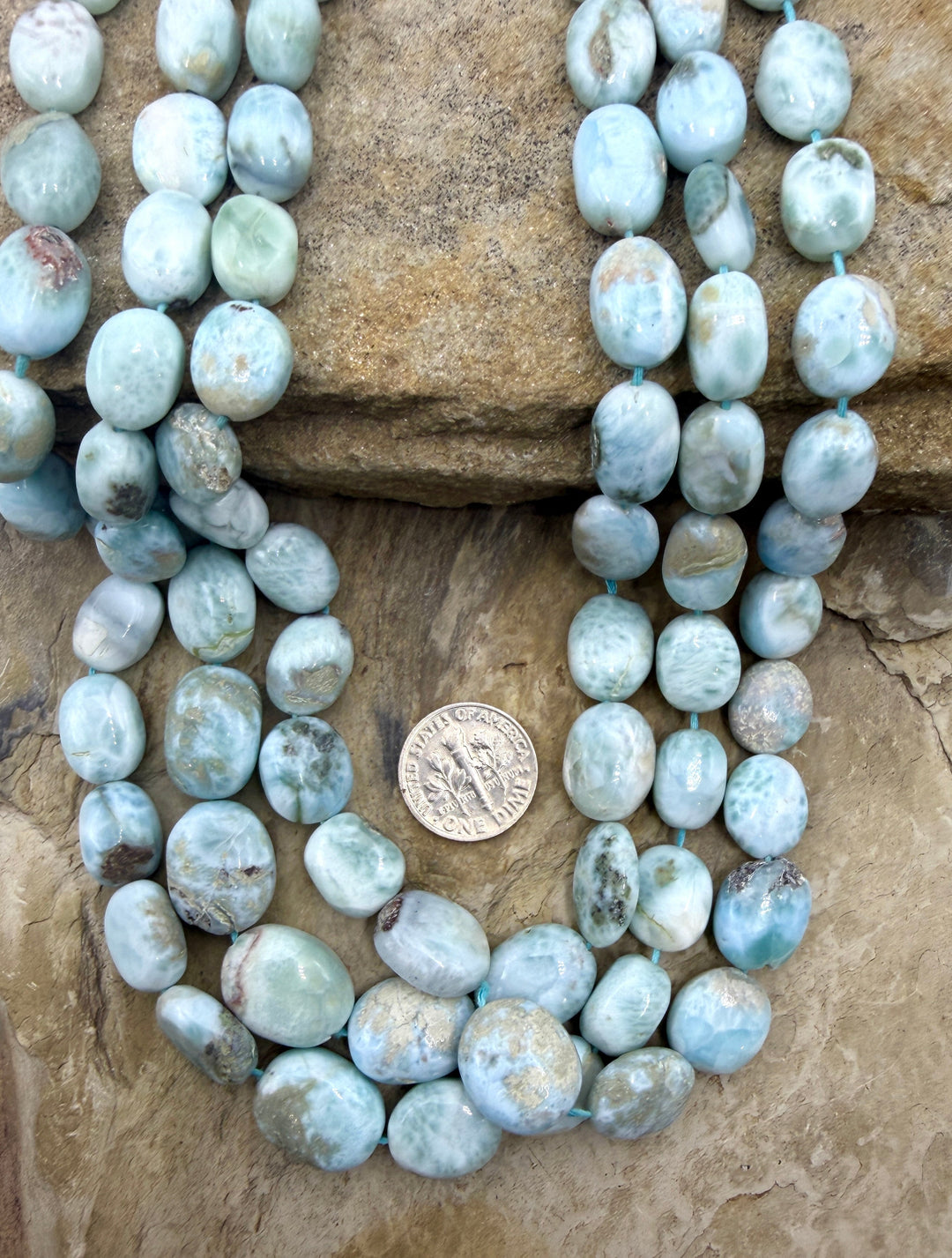 Larimar (Dominica Republic) Graduated Oval Beads