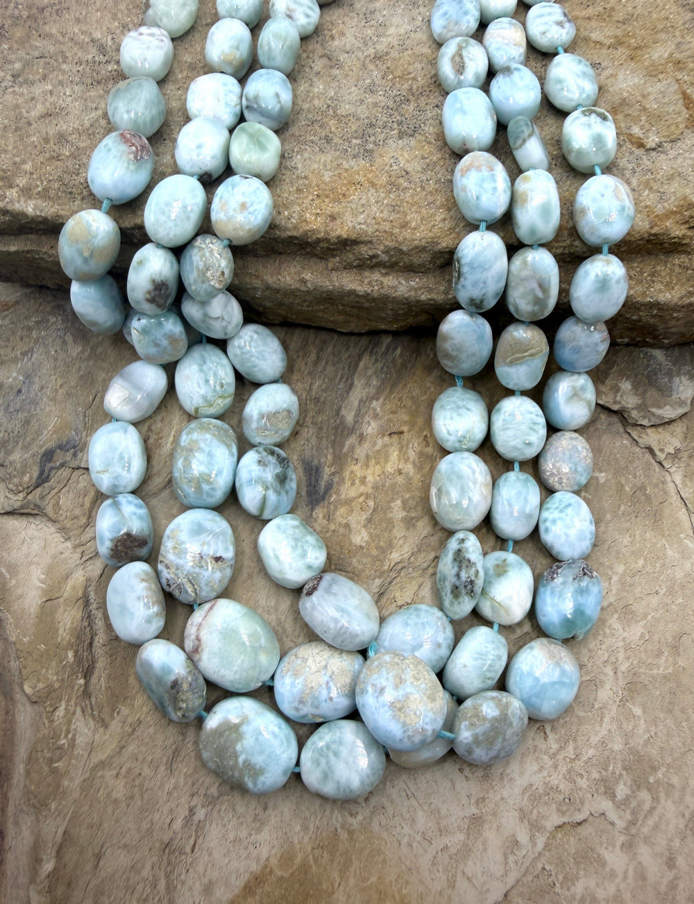 Larimar (Dominica Republic) Graduated Oval Beads