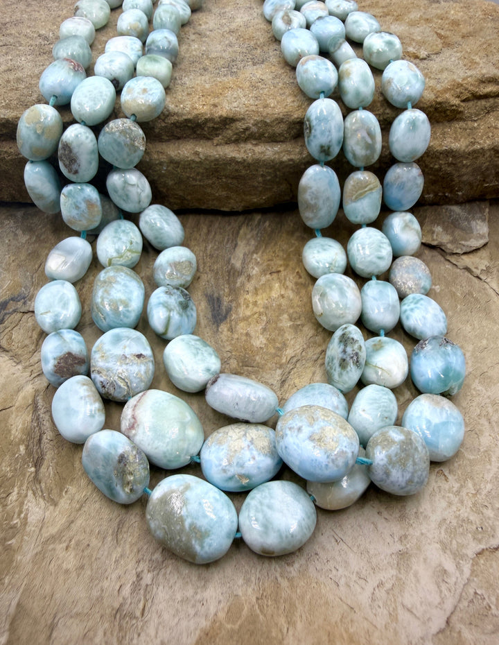 Larimar (Dominica Republic) Graduated Oval Beads