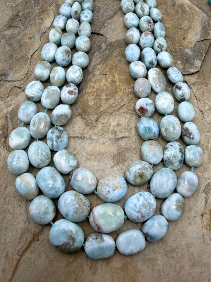 Larimar (Dominica Republic) Graduated Oval Beads