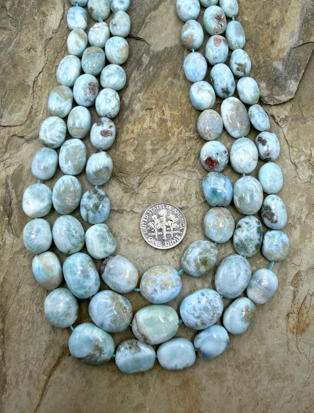 Larimar (Dominica Republic) Graduated Oval Beads
