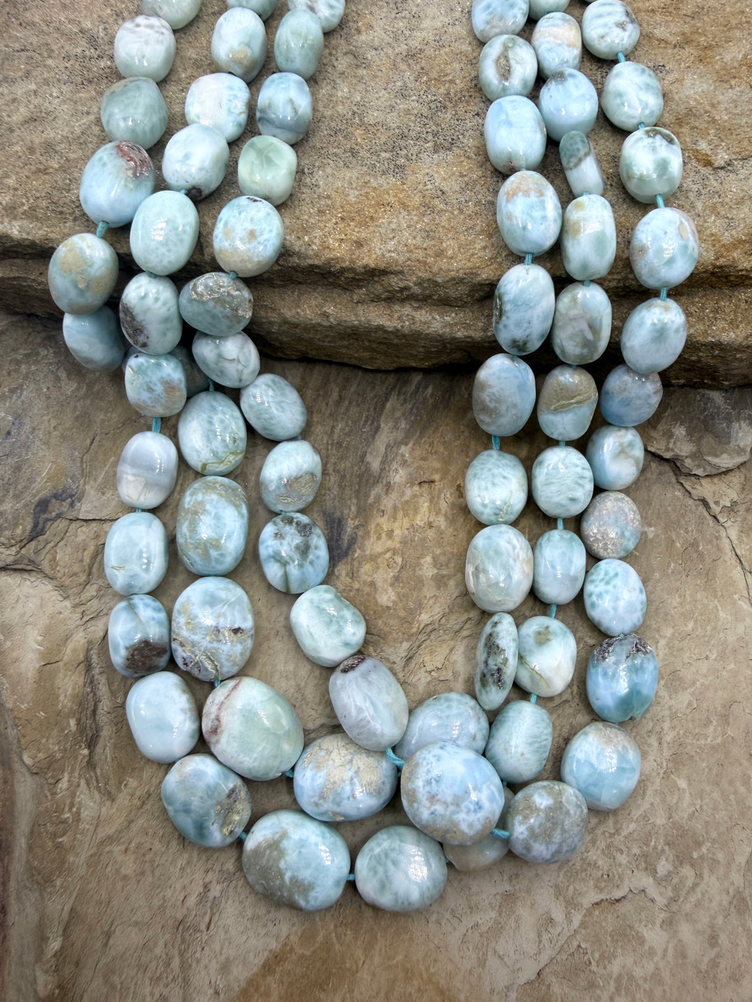 Larimar (Dominica Republic) Graduated Oval Beads