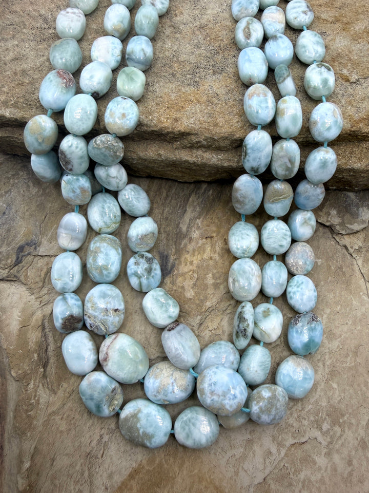 Larimar (Dominica Republic) Graduated Oval Beads