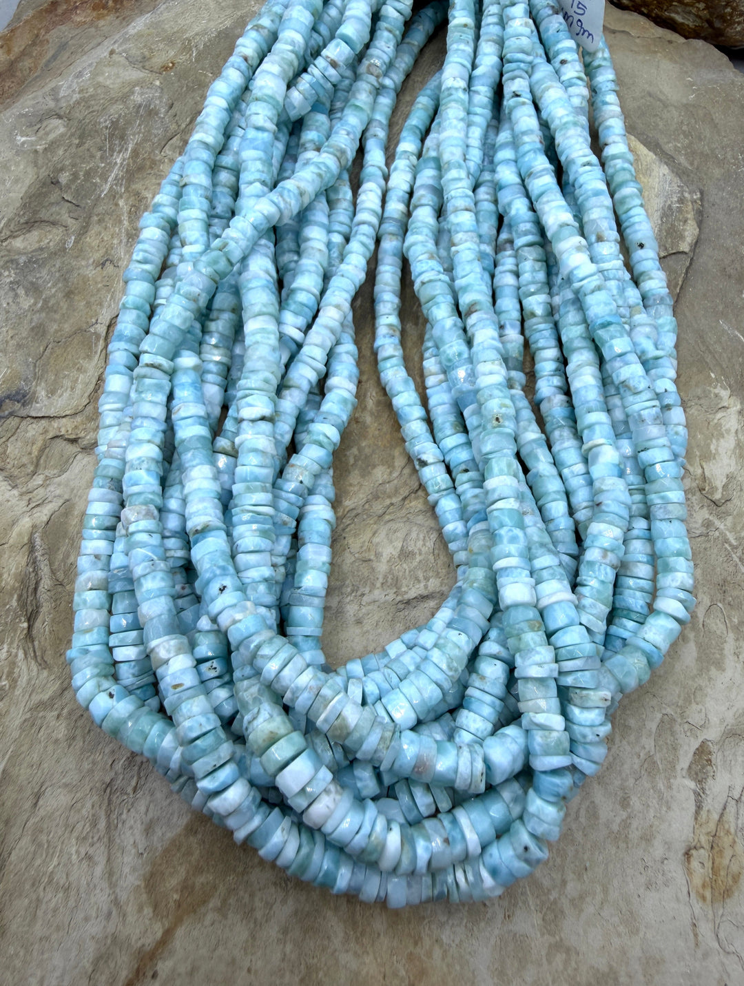 Larimar (Dominica Republic) Irregular Faceted Heishi Beads