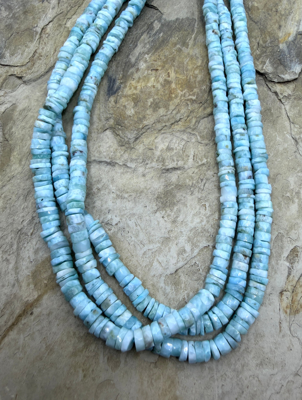 Larimar (Dominica Republic) Irregular Faceted Heishi Beads