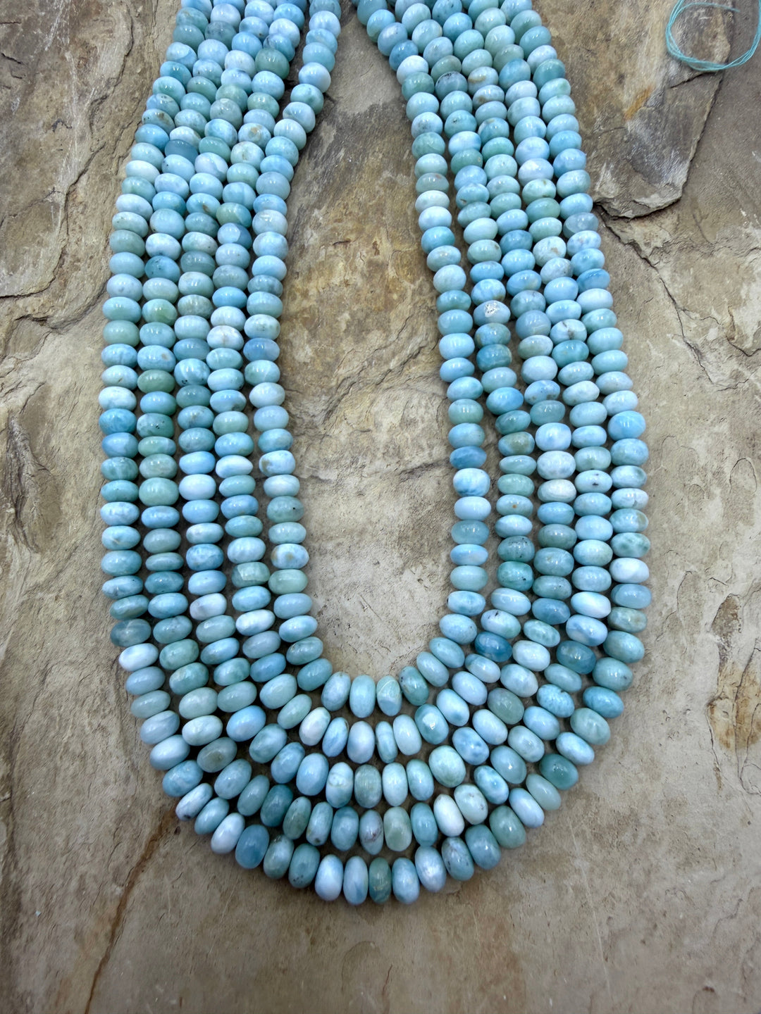 Larimar (Dominica Republic) Rondelle Beads 6x4mm ONE 16
