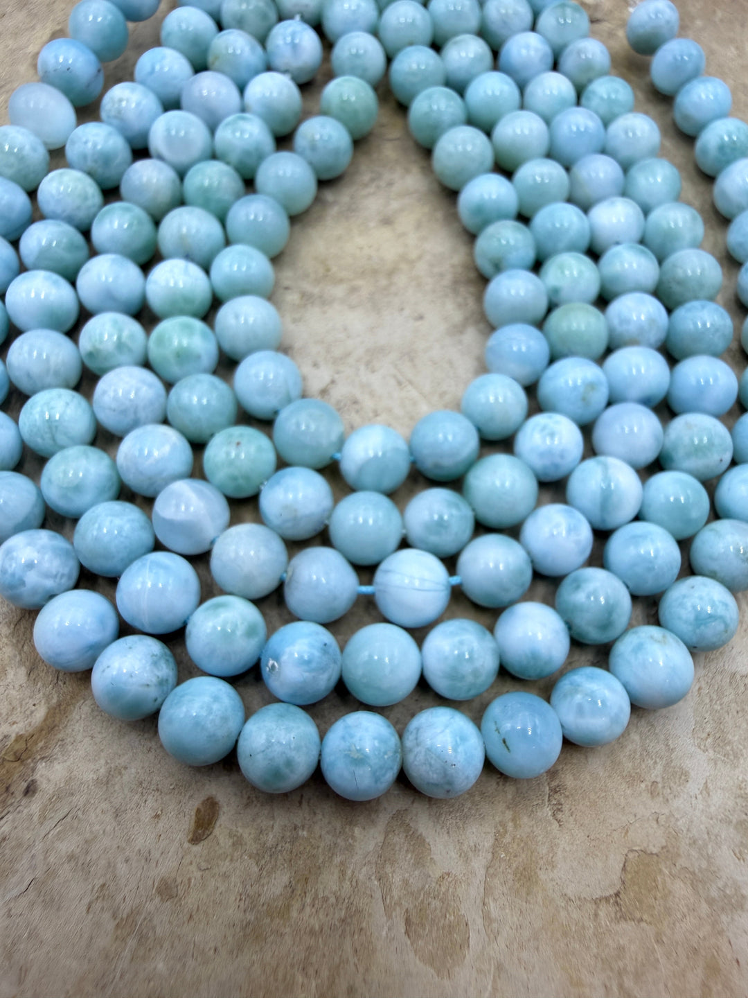 Larimar (Dominica Republic) Round Beads 6mm ONE 8 Inch