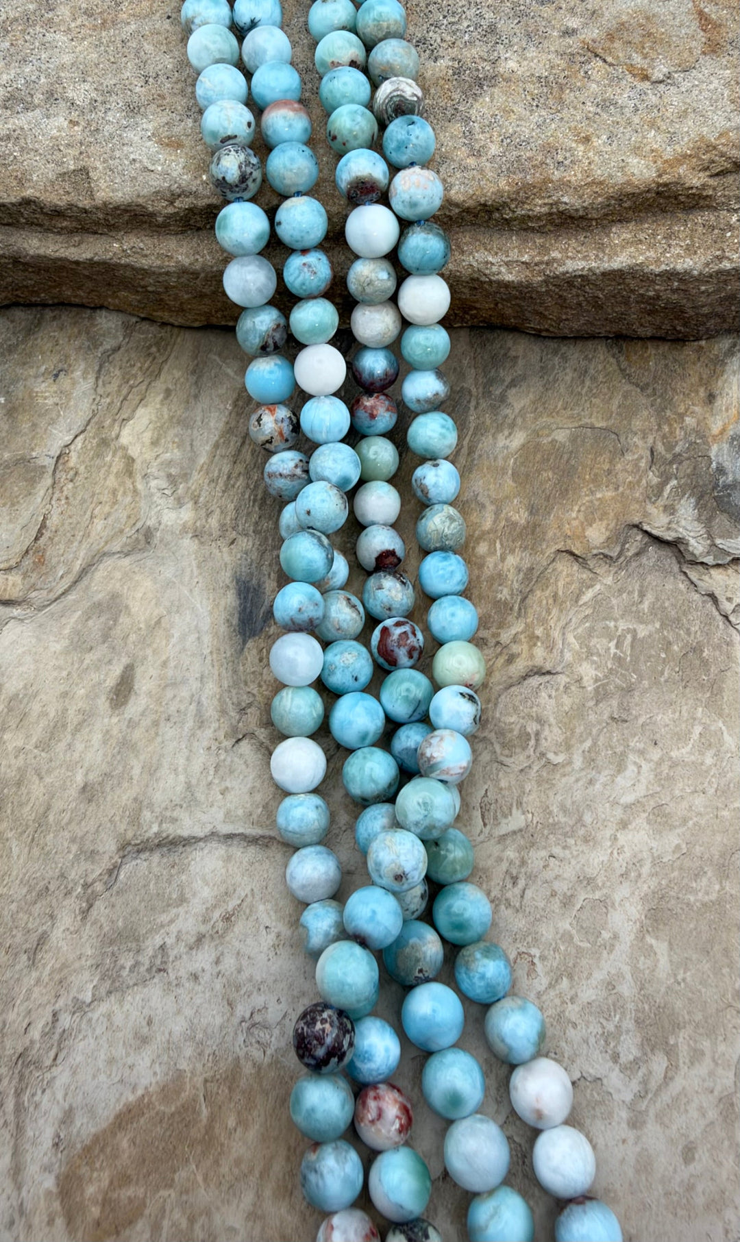 Larimar (Dominica Republic) Round Beads 7mm 16 Inch Strand