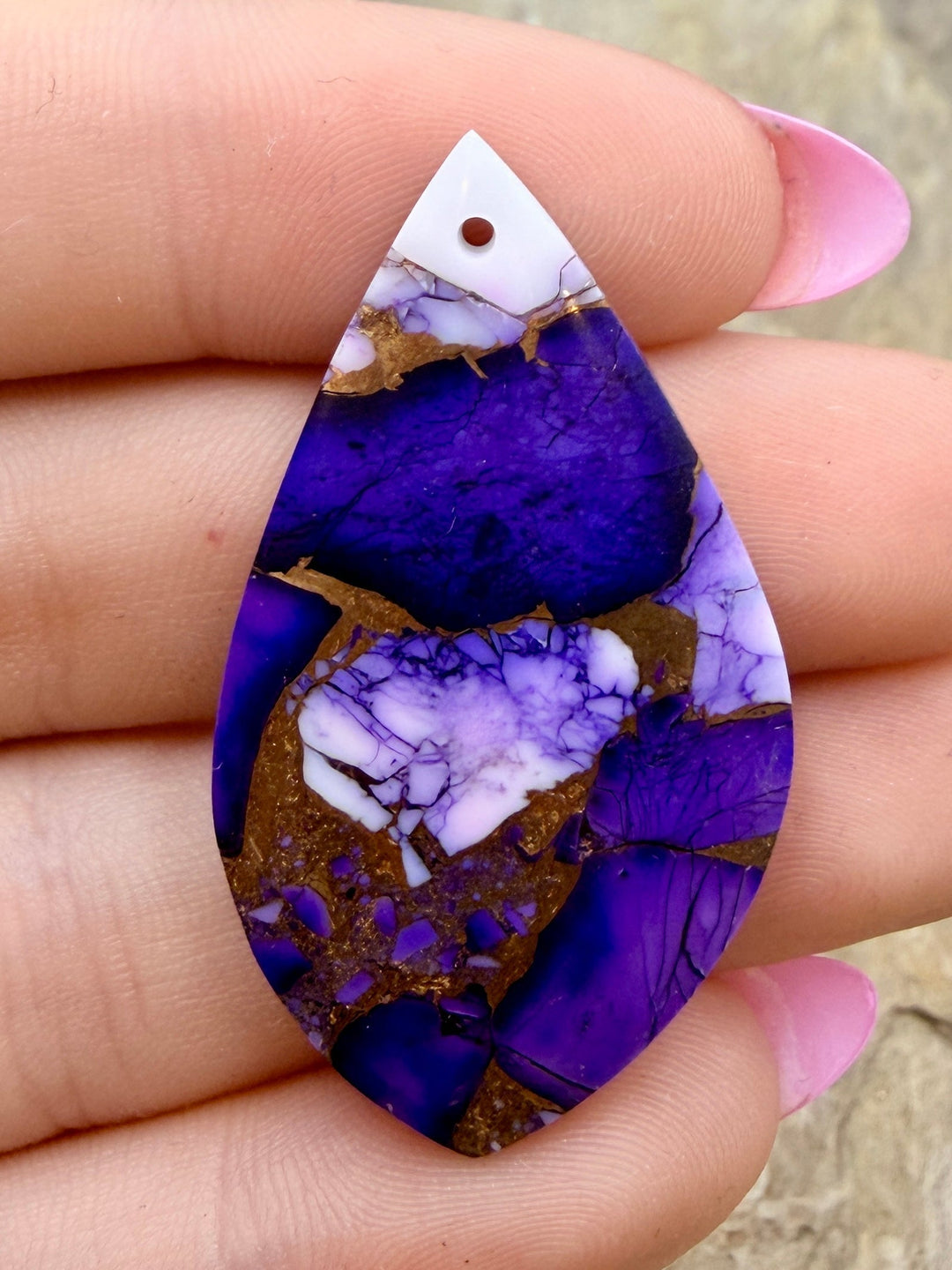 Lavender Dahlia Kingman Composite Block Focal Pendant