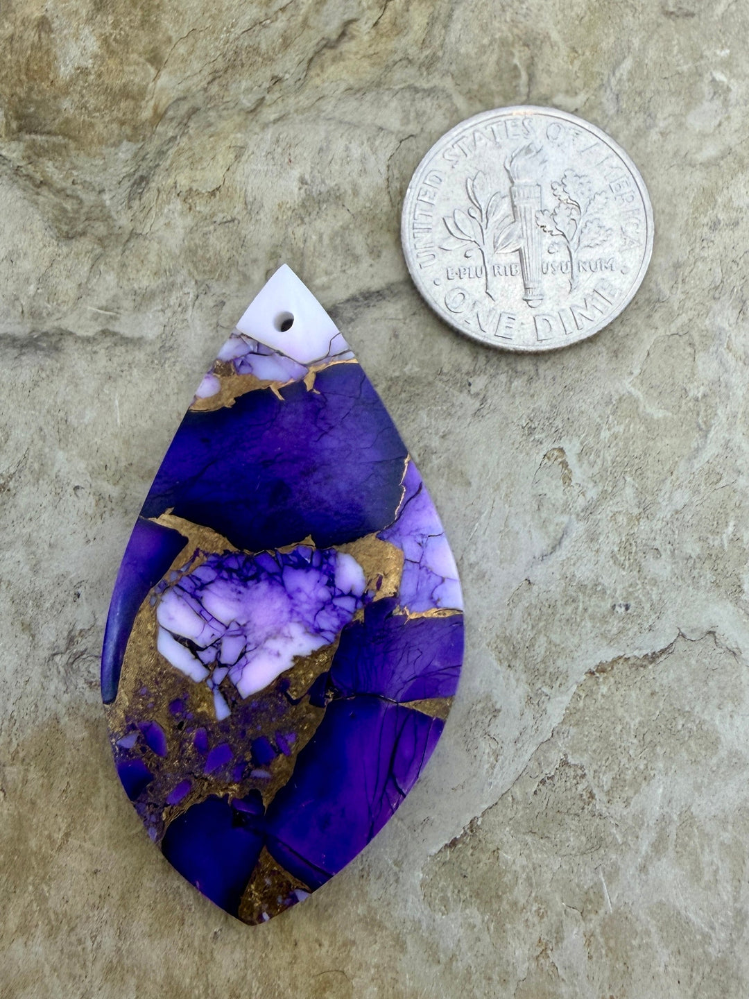 Lavender Dahlia Kingman Composite Block Focal Pendant