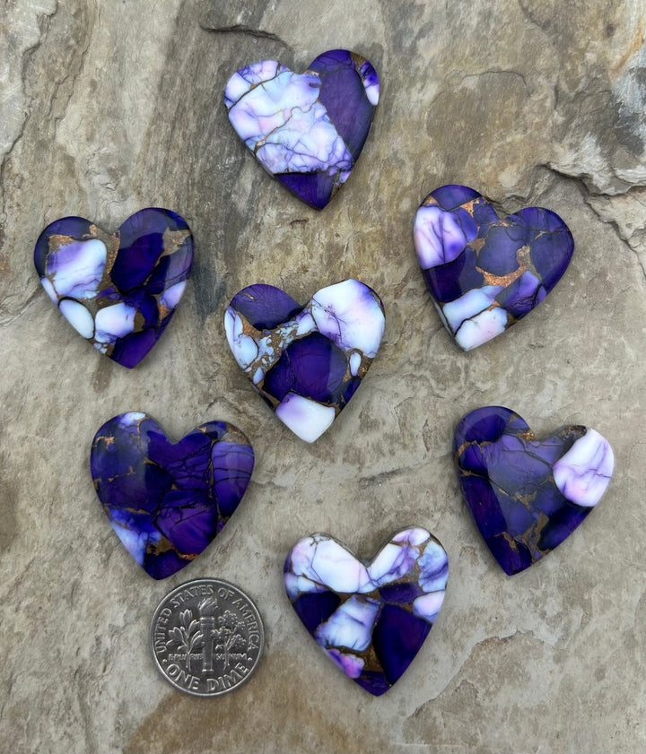 Lavender Dahlia Kingman Composite Block Hand Cut Heart