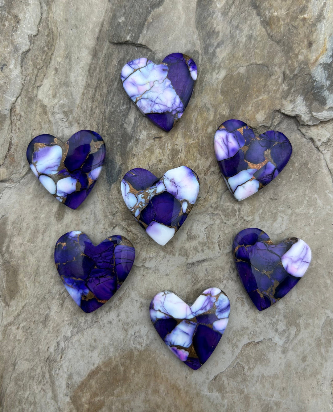 Lavender Dahlia Kingman Composite Block Hand Cut Heart