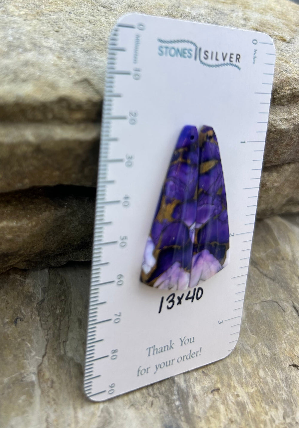 Lavender Dahlia Kingman Composite Block Matching Earring