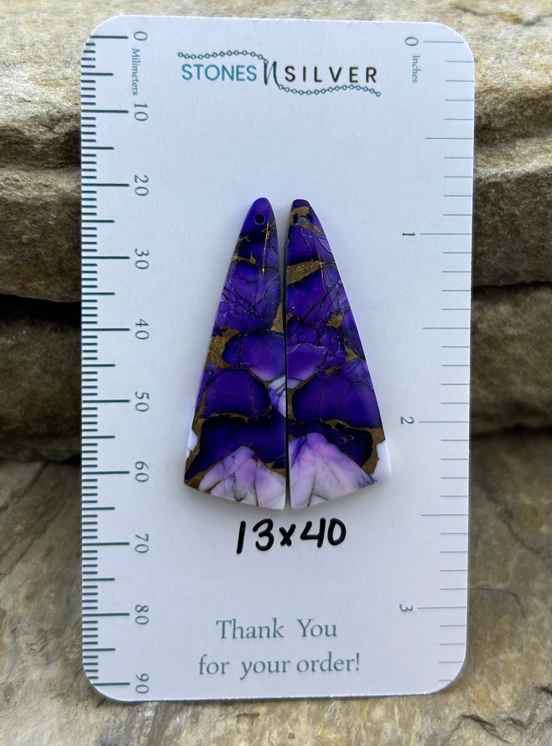Lavender Dahlia Kingman Composite Block Matching Earring