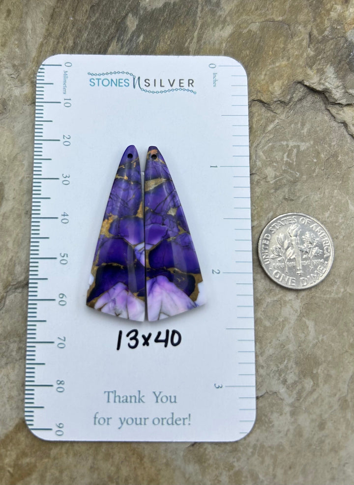 Lavender Dahlia Kingman Composite Block Matching Earring