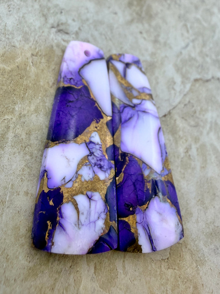 Lavender Dahlia Kingman Composite Block Matching Earring