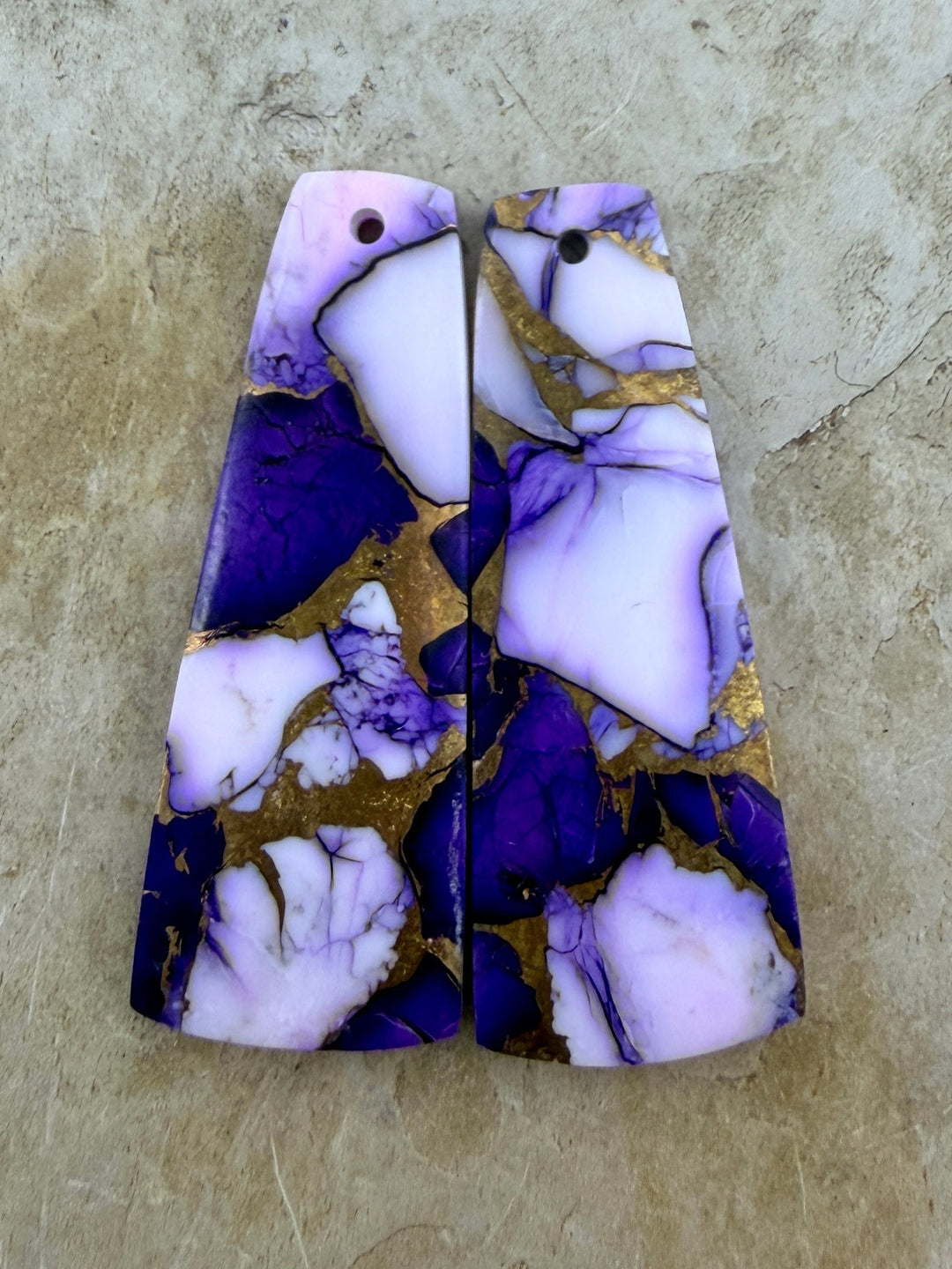 Lavender Dahlia Kingman Composite Block Matching Earring