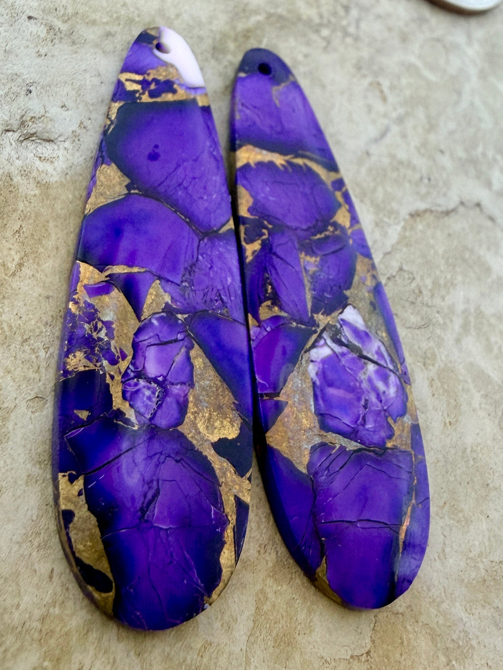 Lavender Dahlia Kingman Composite Block Matching Earring