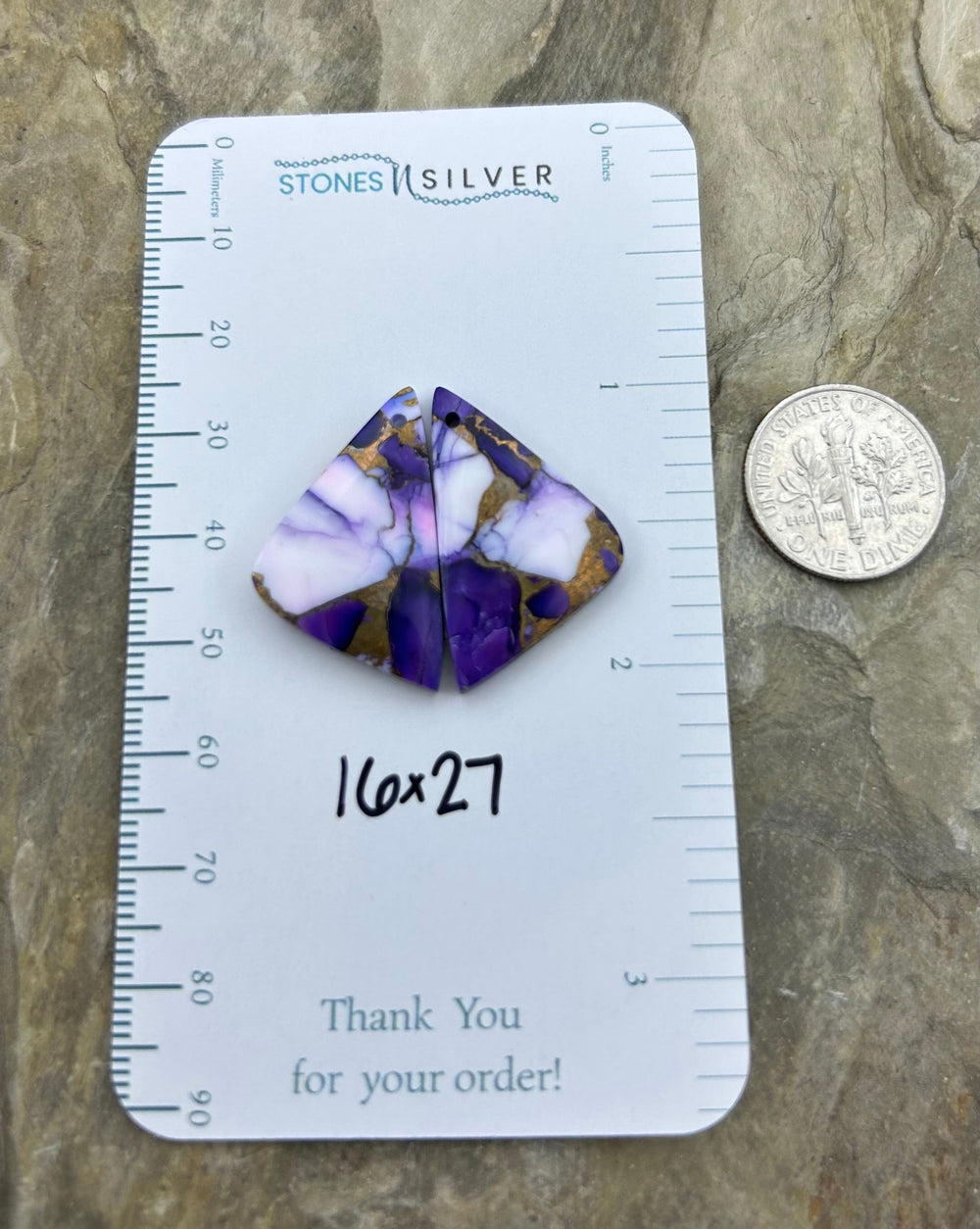 Lavender Dahlia Kingman Composite Block Matching Earring