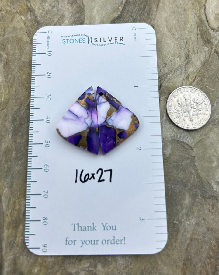 Lavender Dahlia Kingman Composite Block Matching Earring