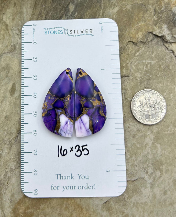 Lavender Dahlia Kingman Composite Block Matching Earring