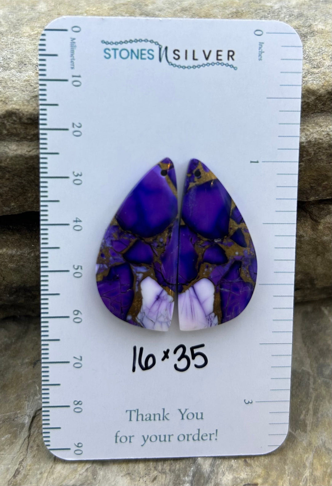 Lavender Dahlia Kingman Composite Block Matching Earring