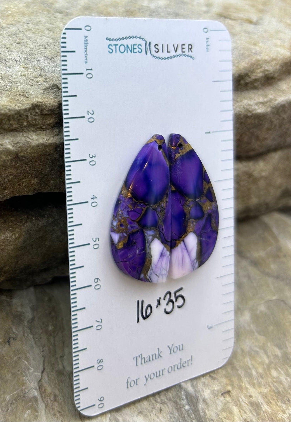 Lavender Dahlia Kingman Composite Block Matching Earring