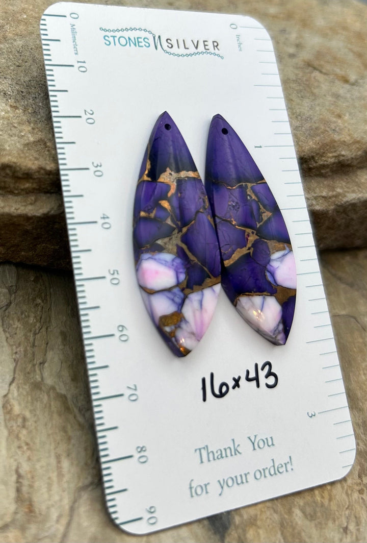 Lavender Dahlia Kingman Composite Block Matching Earring