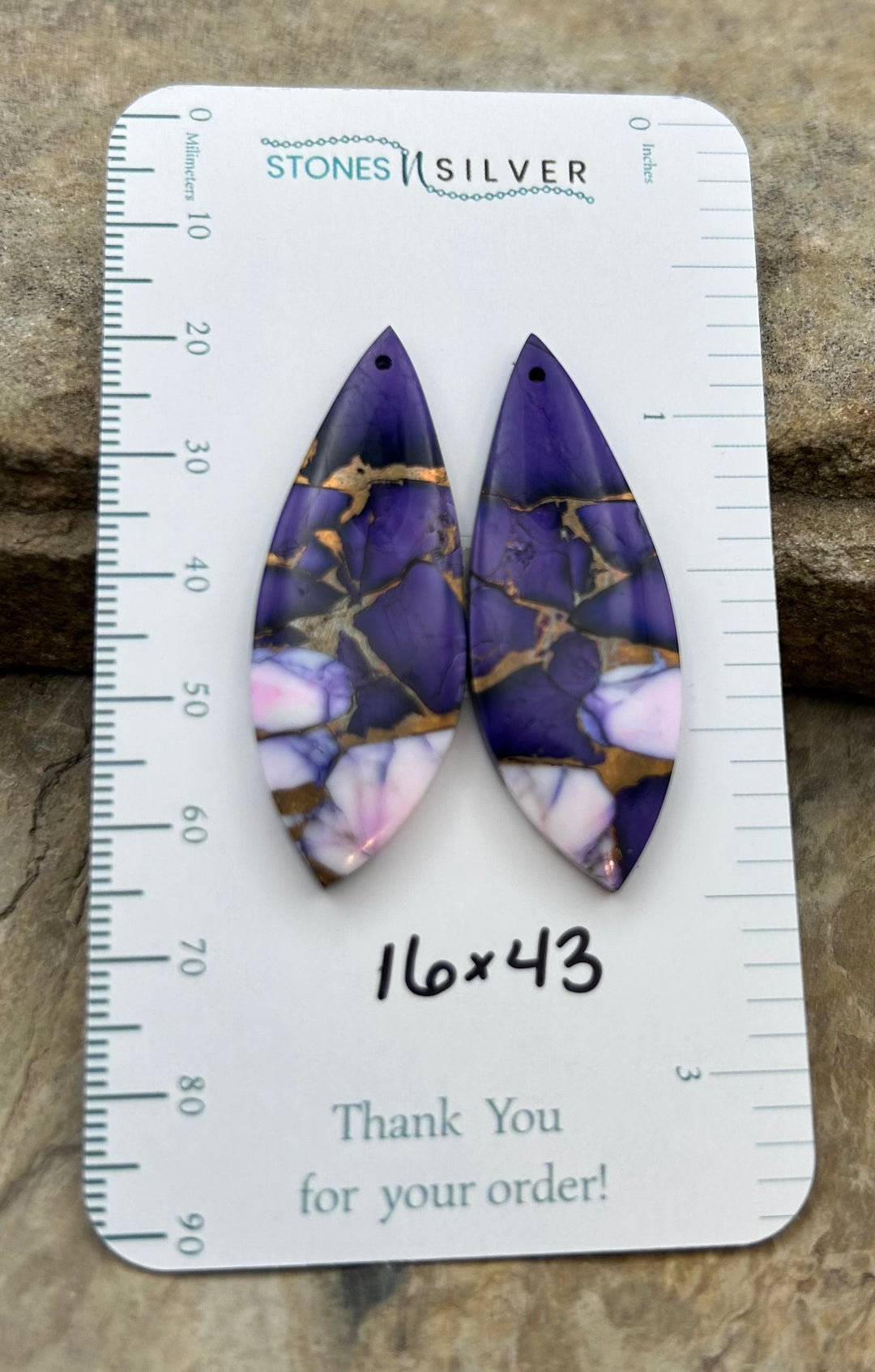 Lavender Dahlia Kingman Composite Block Matching Earring
