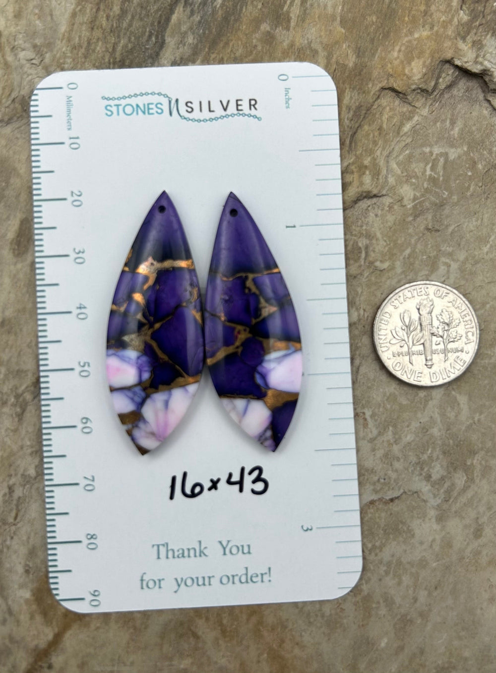 Lavender Dahlia Kingman Composite Block Matching Earring
