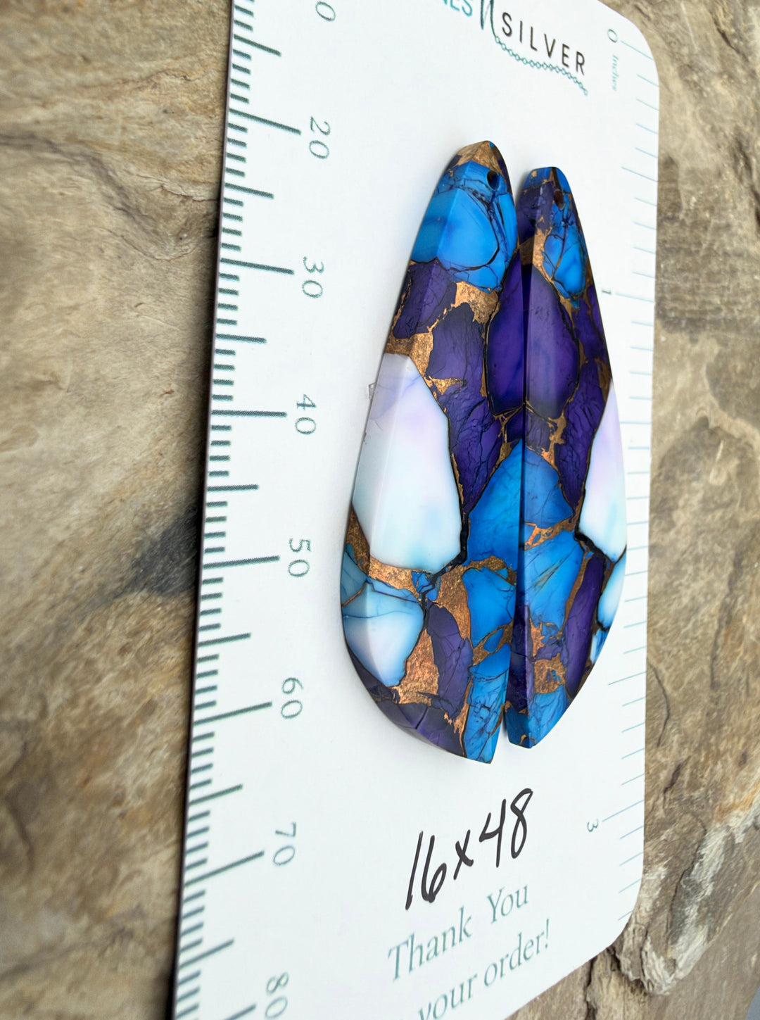 Lavender Dahlia Kingman Composite Block Matching Earring