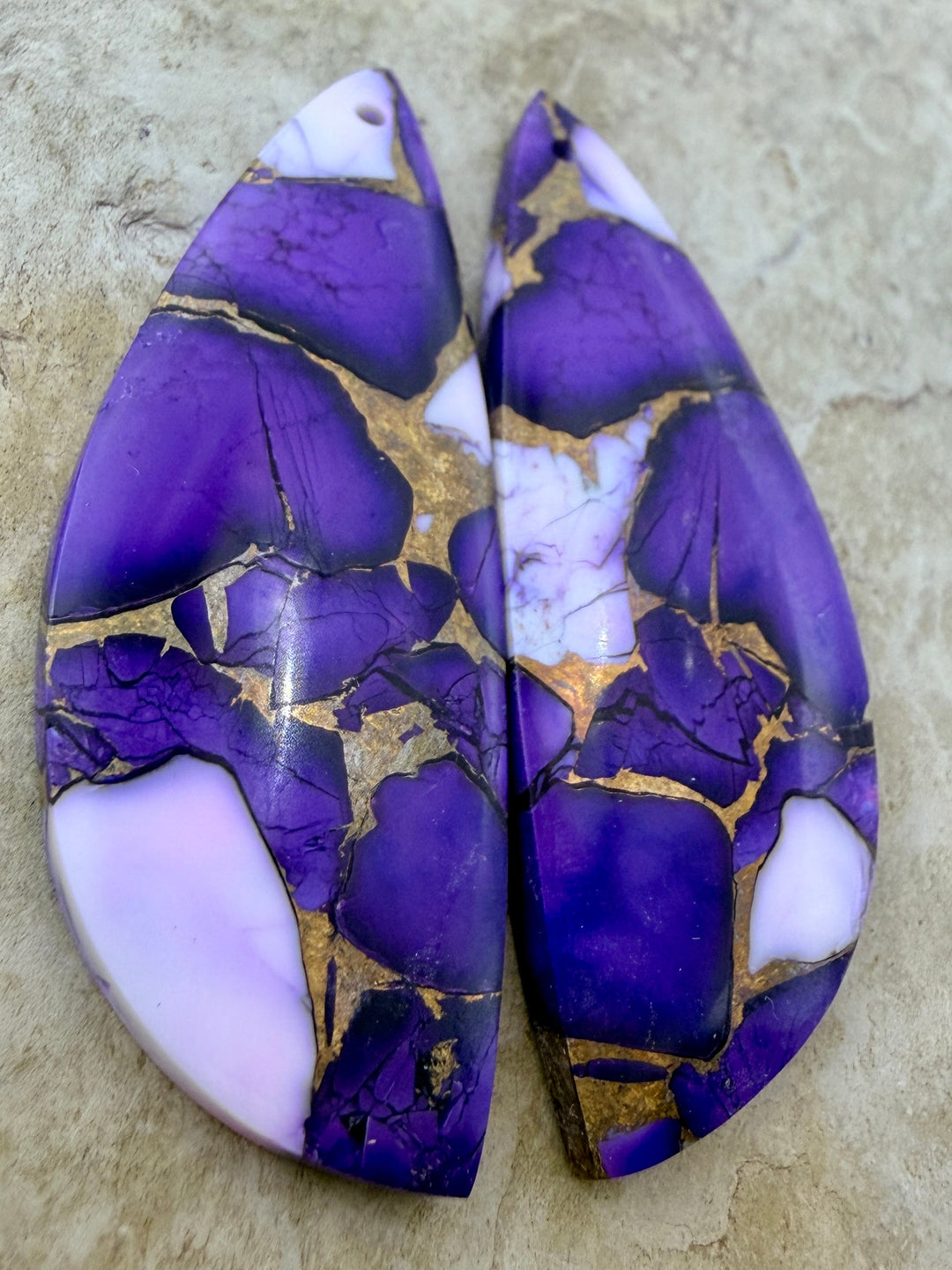 Lavender Dahlia Kingman Composite Block Matching Earring