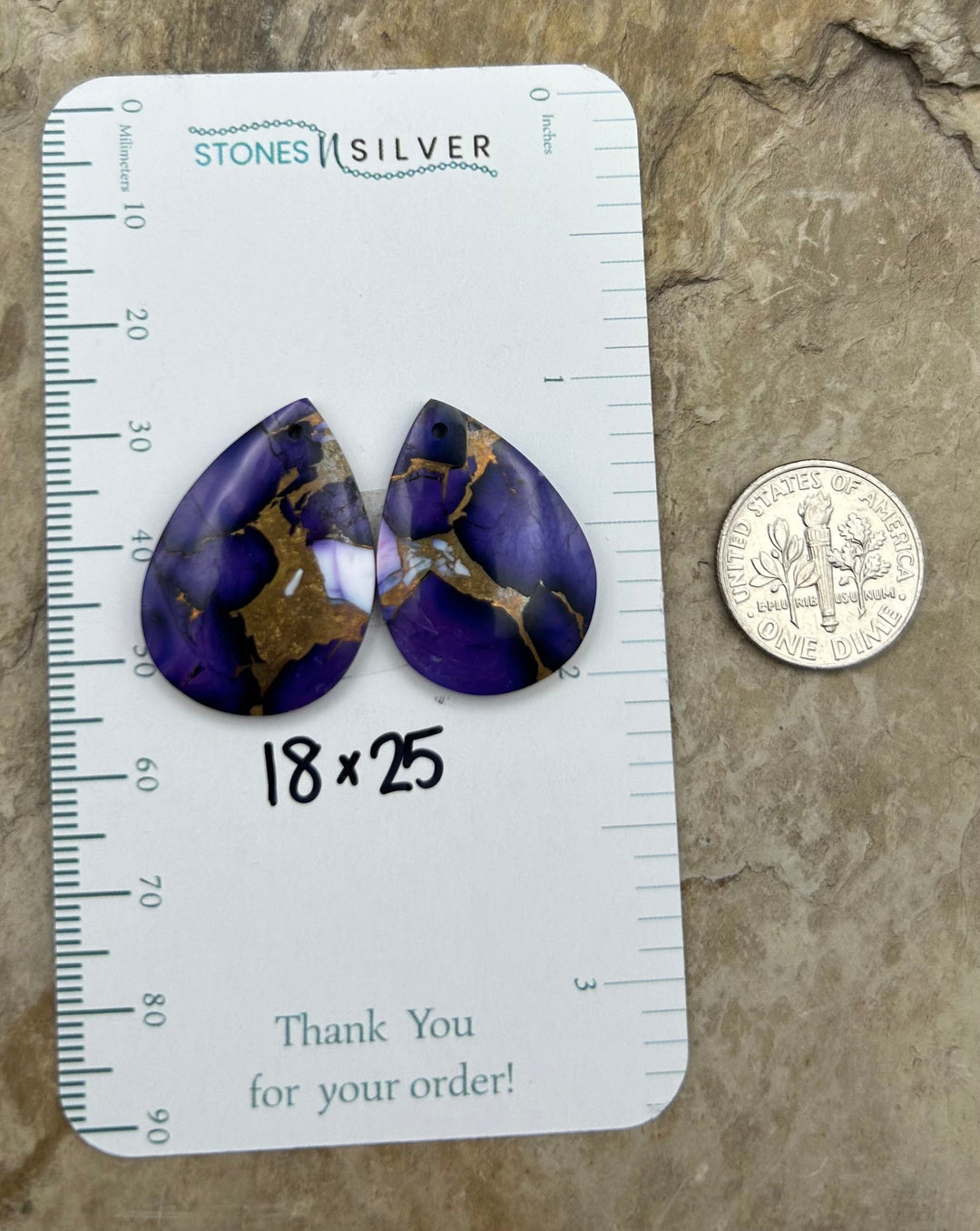 Lavender Dahlia Kingman Composite Block Matching Earring