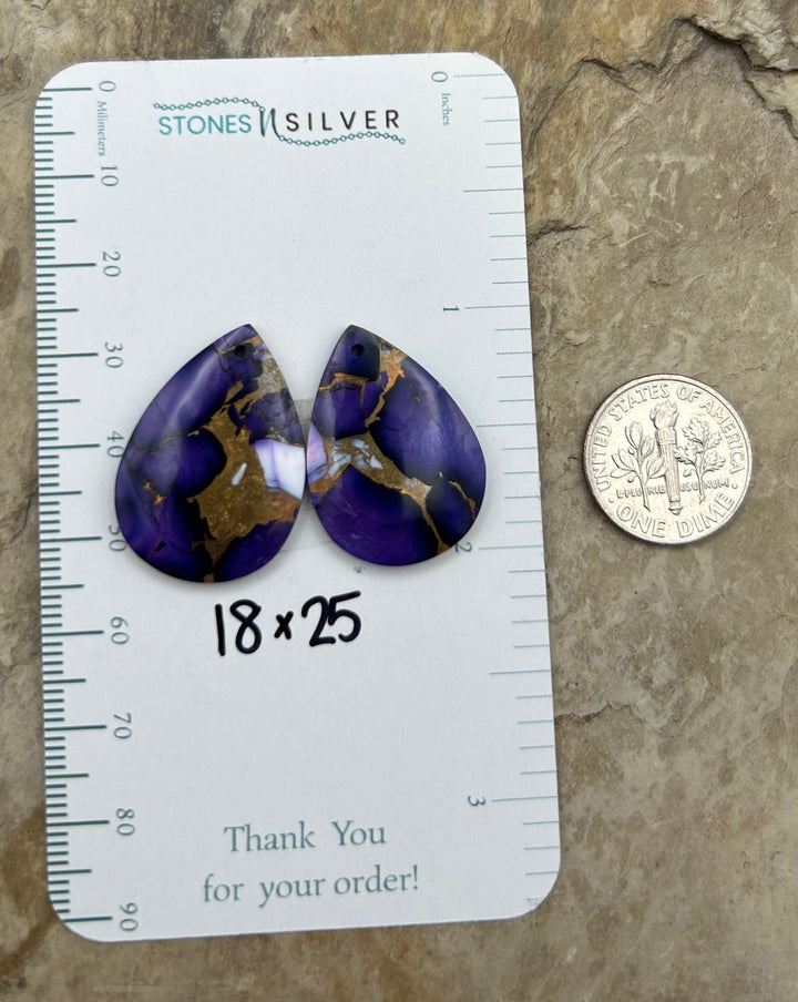 Lavender Dahlia Kingman Composite Block Matching Earring