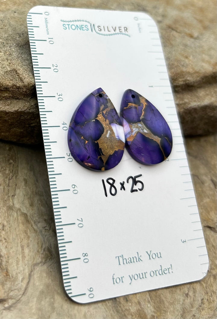 Lavender Dahlia Kingman Composite Block Matching Earring
