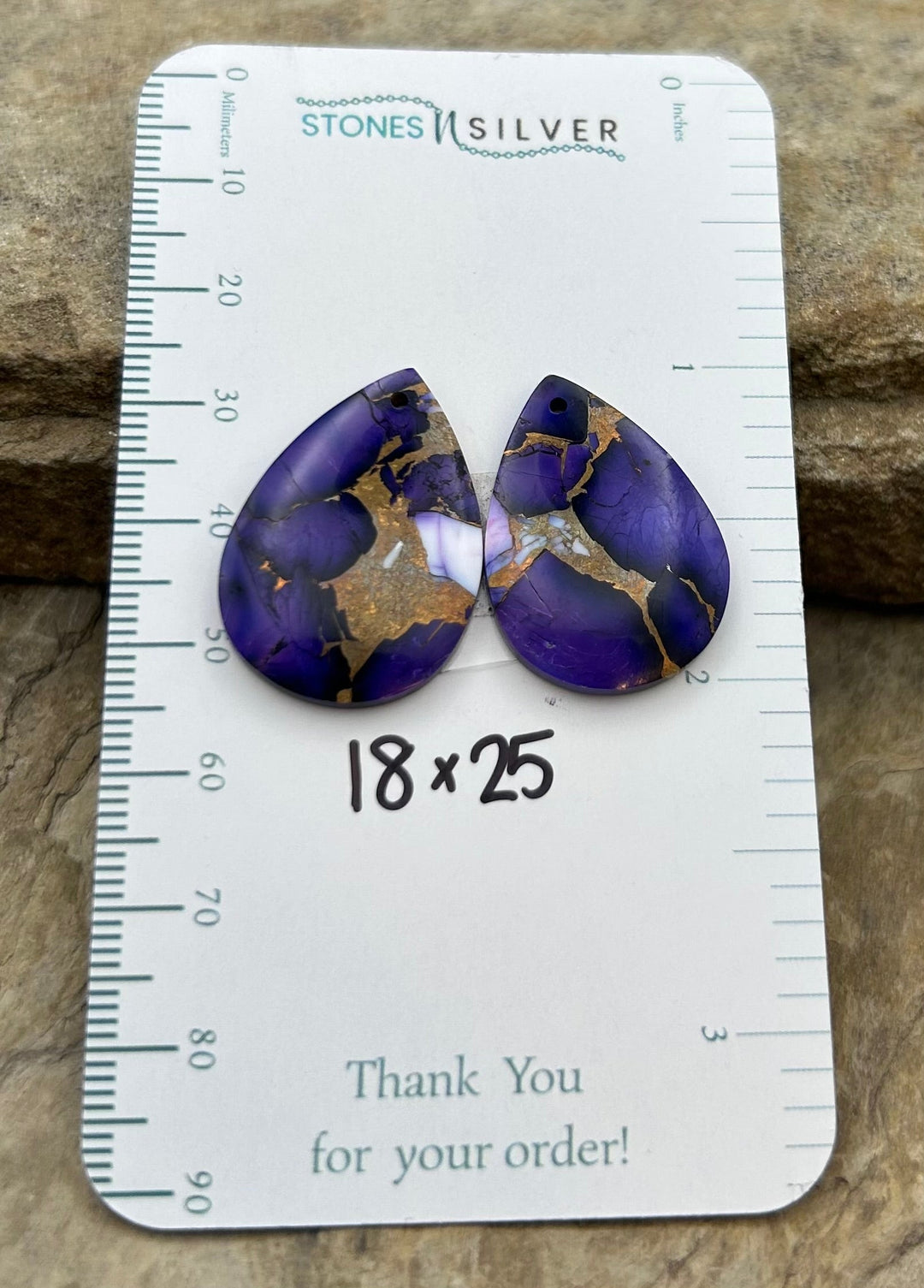 Lavender Dahlia Kingman Composite Block Matching Earring