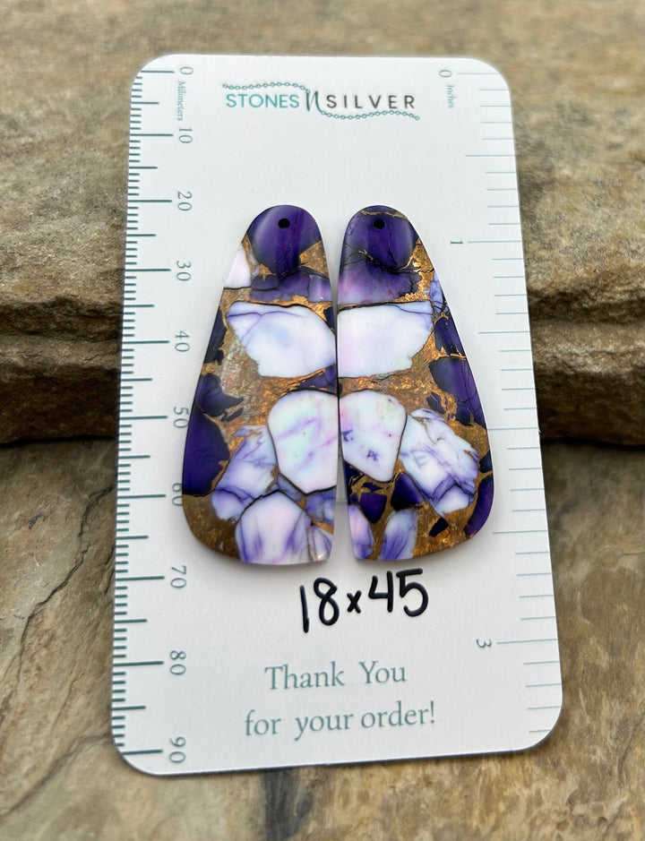 Lavender Dahlia Kingman Composite Block Matching Earring