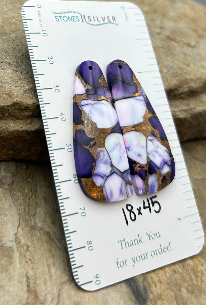 Lavender Dahlia Kingman Composite Block Matching Earring