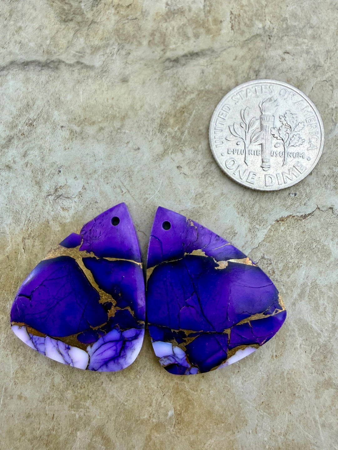 Lavender Dahlia Kingman Composite Block Matching Earring