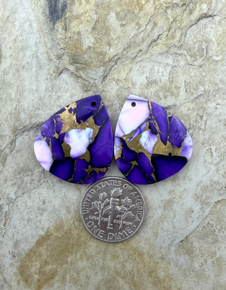 Lavender Dahlia Kingman Composite Block Matching Earring