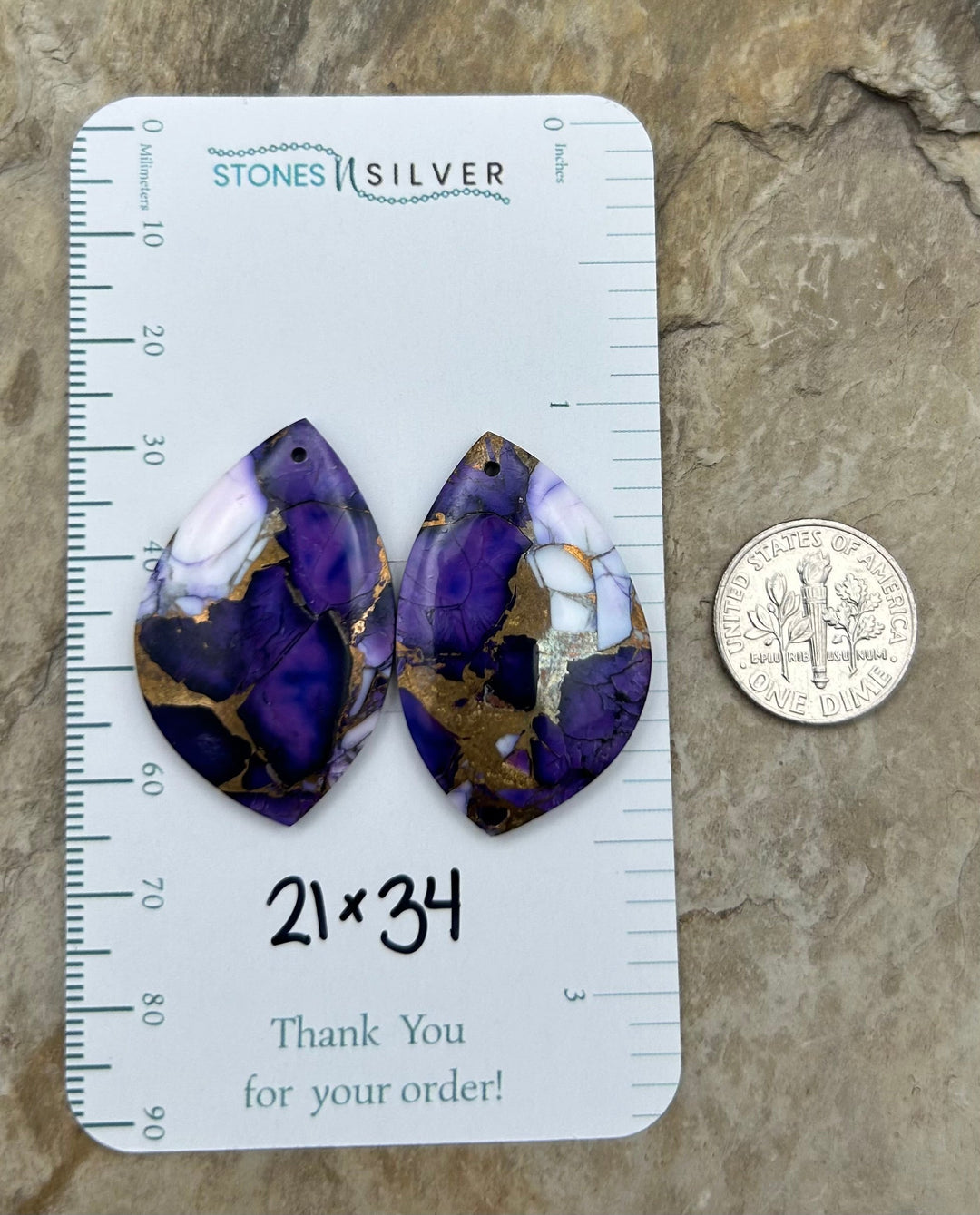 Lavender Dahlia Kingman Composite Block Matching Earring